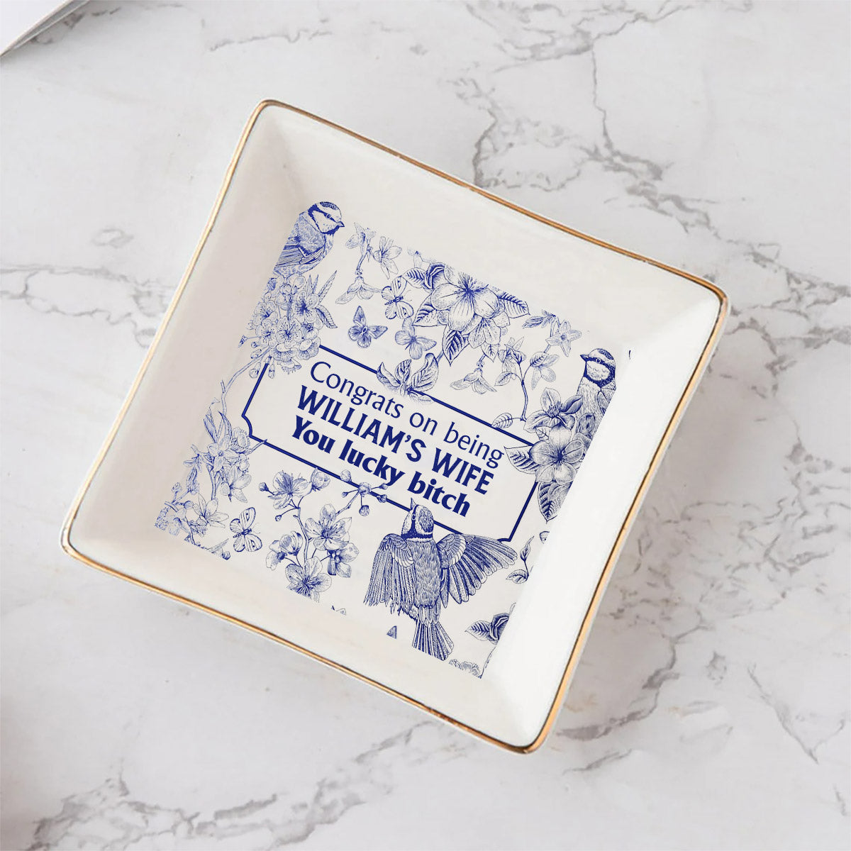 Congrats On Being My Girlfriend / Wife You Lucky - gift for wife, girlfriend - Personalized Jewelry Dish