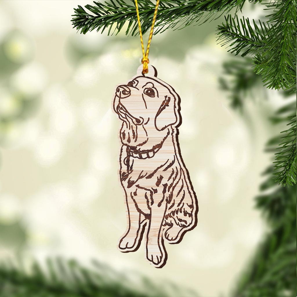 Dog Line Drawing - Personalized Dog Ornament
