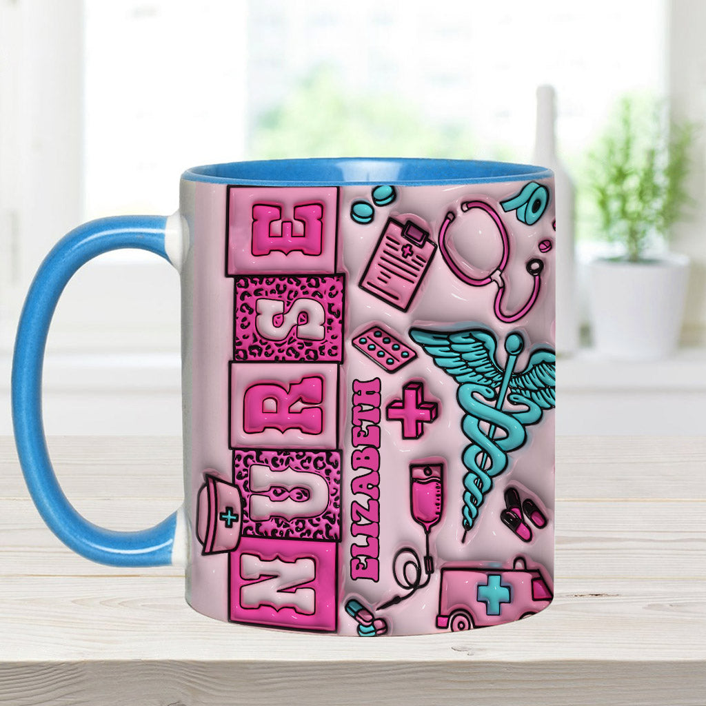 Aufblasbarer, personalisierter Becher mit Krankenschwester-Motiv