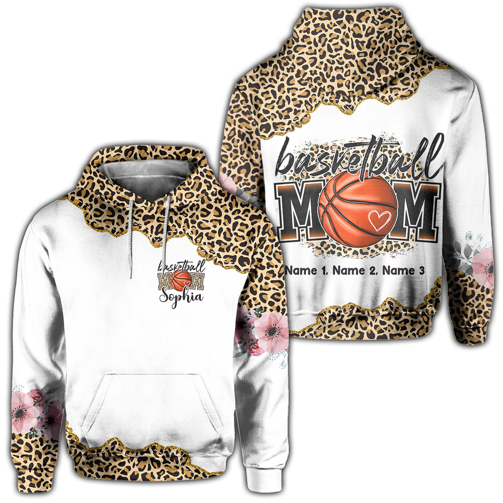 Maman basketteuse léopard - T-shirt de basket personnalisé intégral