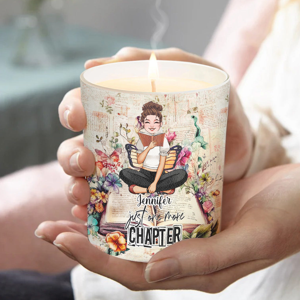 Just One More Chapter - Personalized Book Candle With Wooden Lid