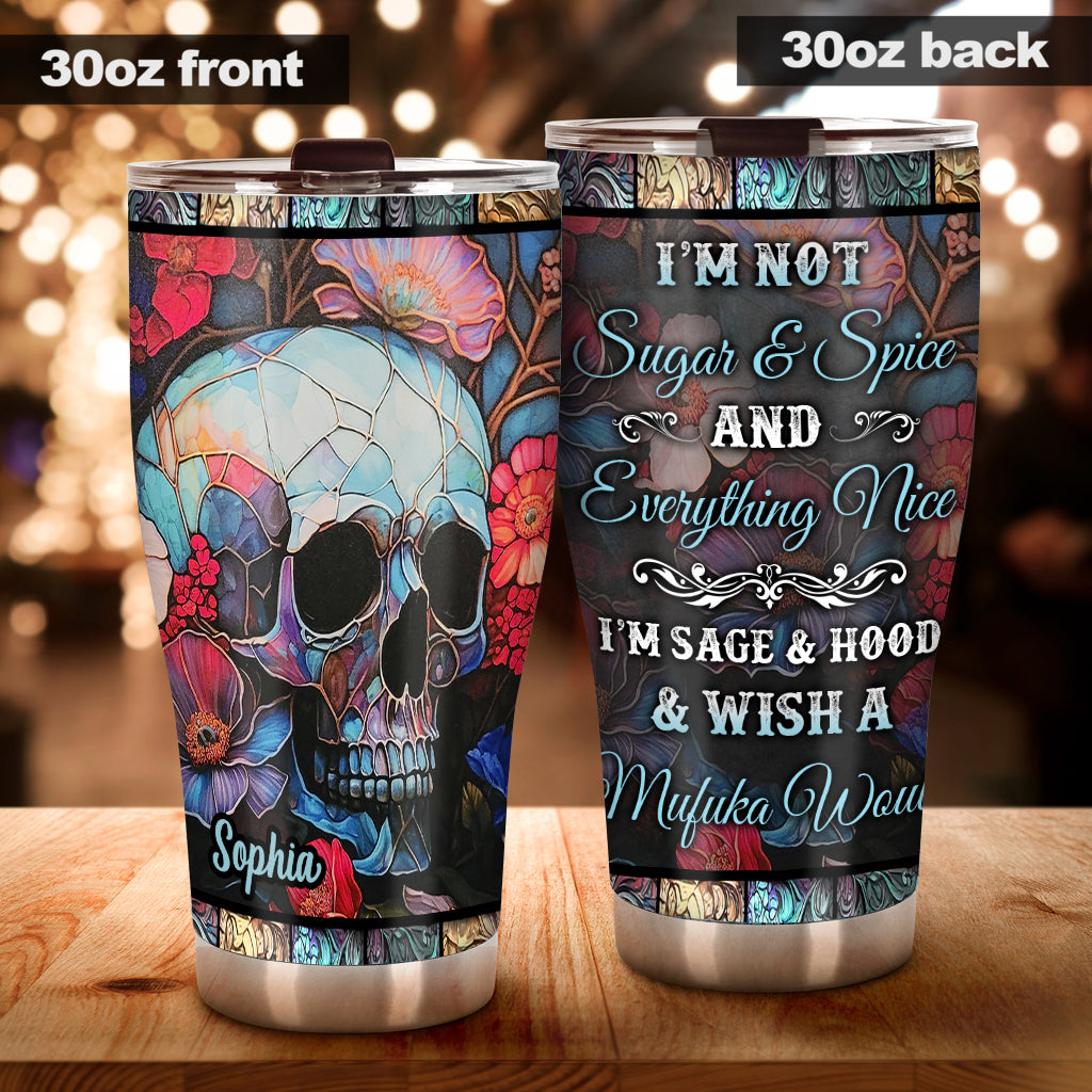 Floral Skull - Personalized Skull Tumbler