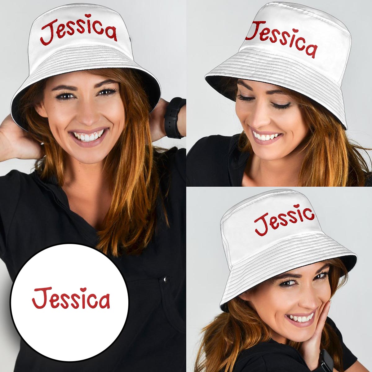 Custom Name - Personalized granddaughter Embroidered Bucket Hat