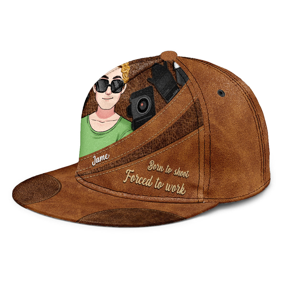 Born To Shoot Forced To Work - Photography gift for him, her, friend, dad, mom, boyfriend, girlfriend - Personalized Snapback