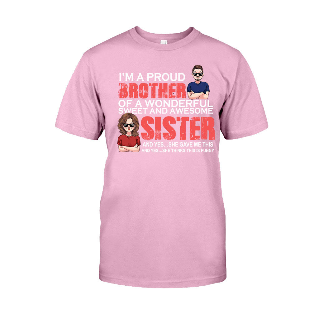 Je suis un frère fier - T-shirt et sweat à capuche personnalisés pour frères et sœurs