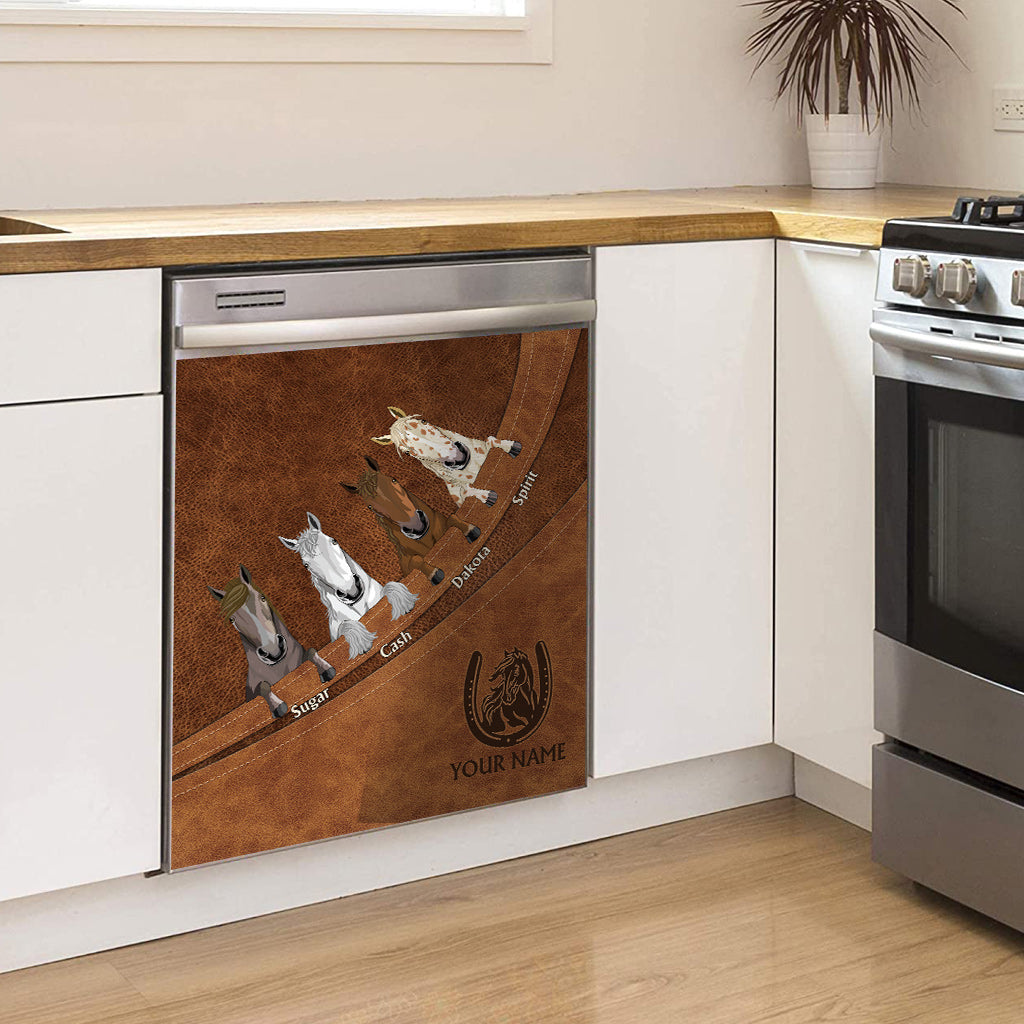 Love Horse - Personalized Horse Dishwasher Cover