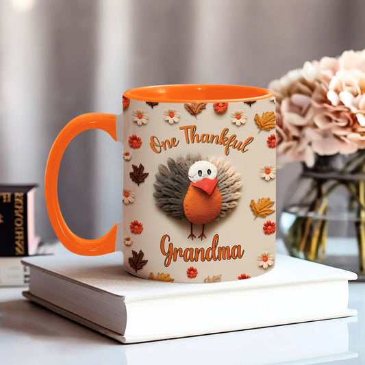 One Thankful Grandma - Gift for grandma, mom - Personalized Accent Mug