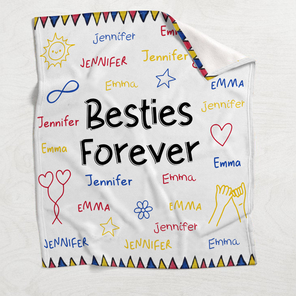 Besties Forever - Gift for friend - Personalized Blanket