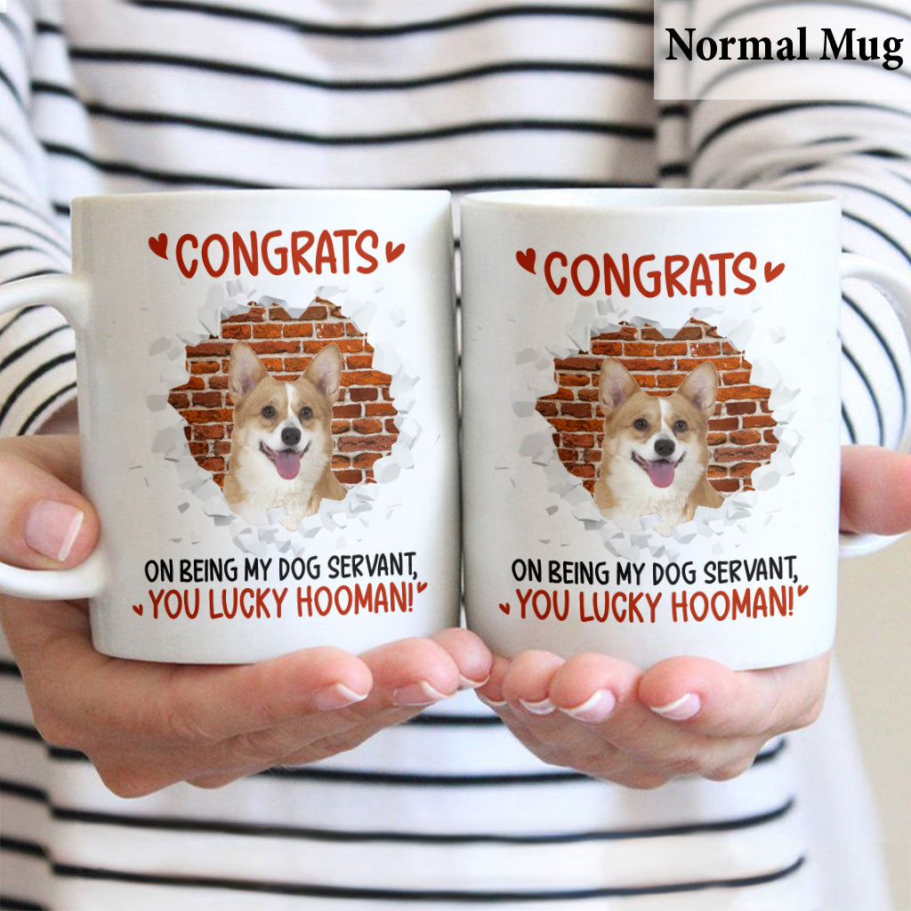 Glücklicher Mensch – personalisierte Hundetasse