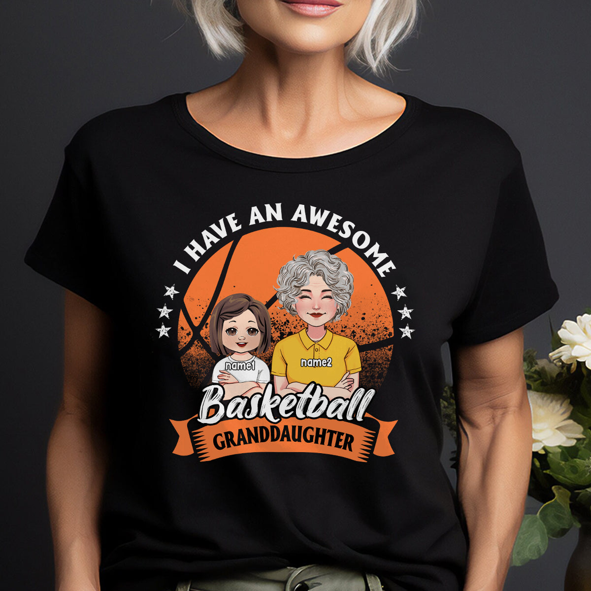 Awesome Basketball Granddaughter - Personalized Basketball T-shirt And Hoodie