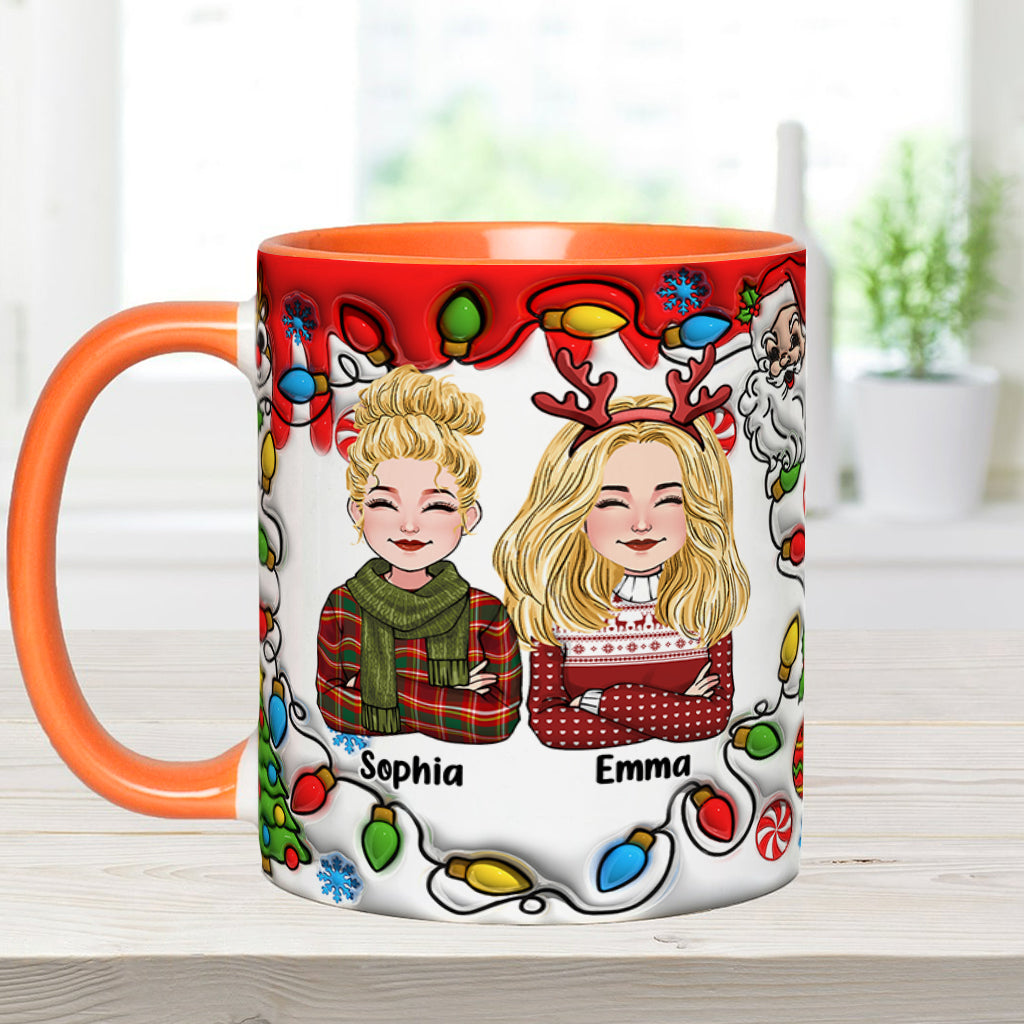 Kollegen sind wie Weihnachtslichter – Personalisierte Tasse mit Kollegen-Akzent