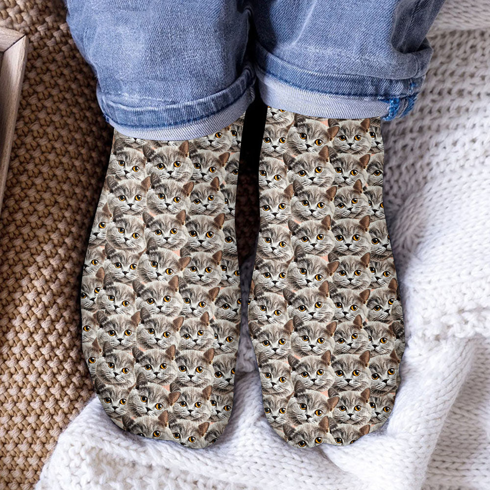 Customizable Printed Face - Personalized Cat Socks