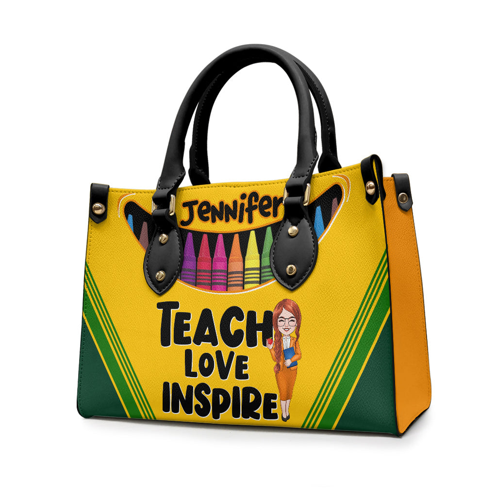 Positive Affirmations Butterfly - Personalized Butterfly Leather handbag