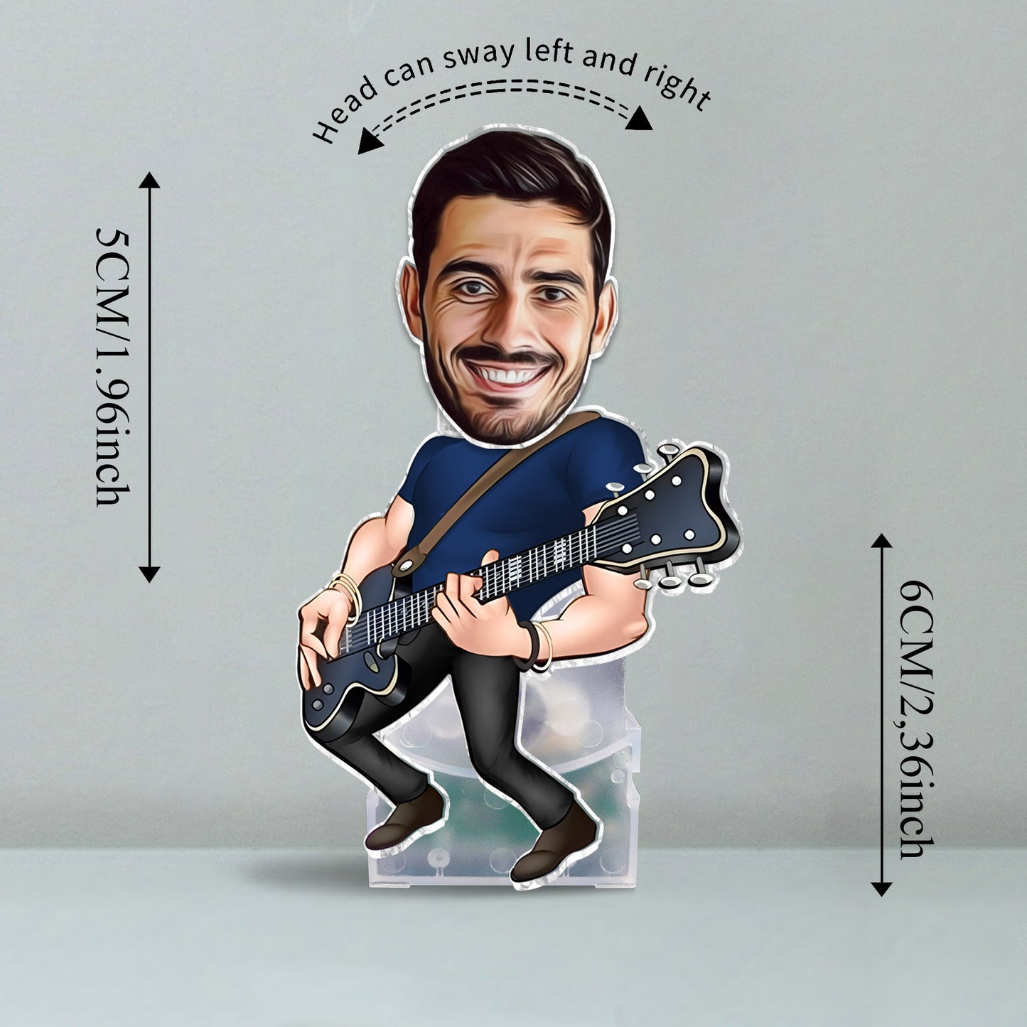 Funny Guitarist - Guitar gift for husband, him, boyfriend, father, son - Personalized Custom Shaking Head