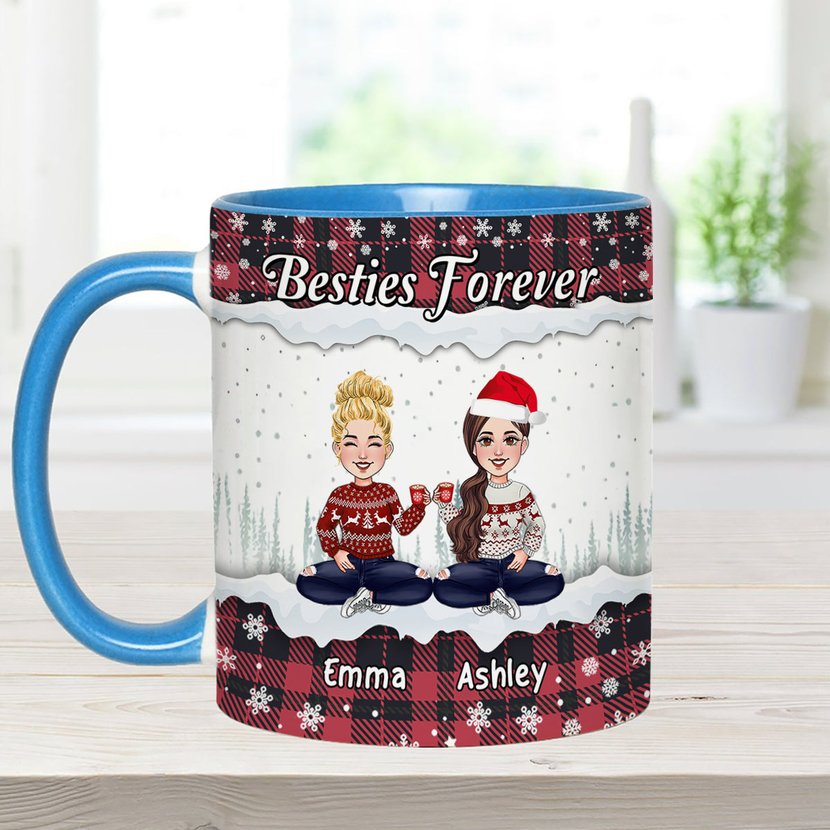 Besties Forever - Personalized Bestie Accent Mug