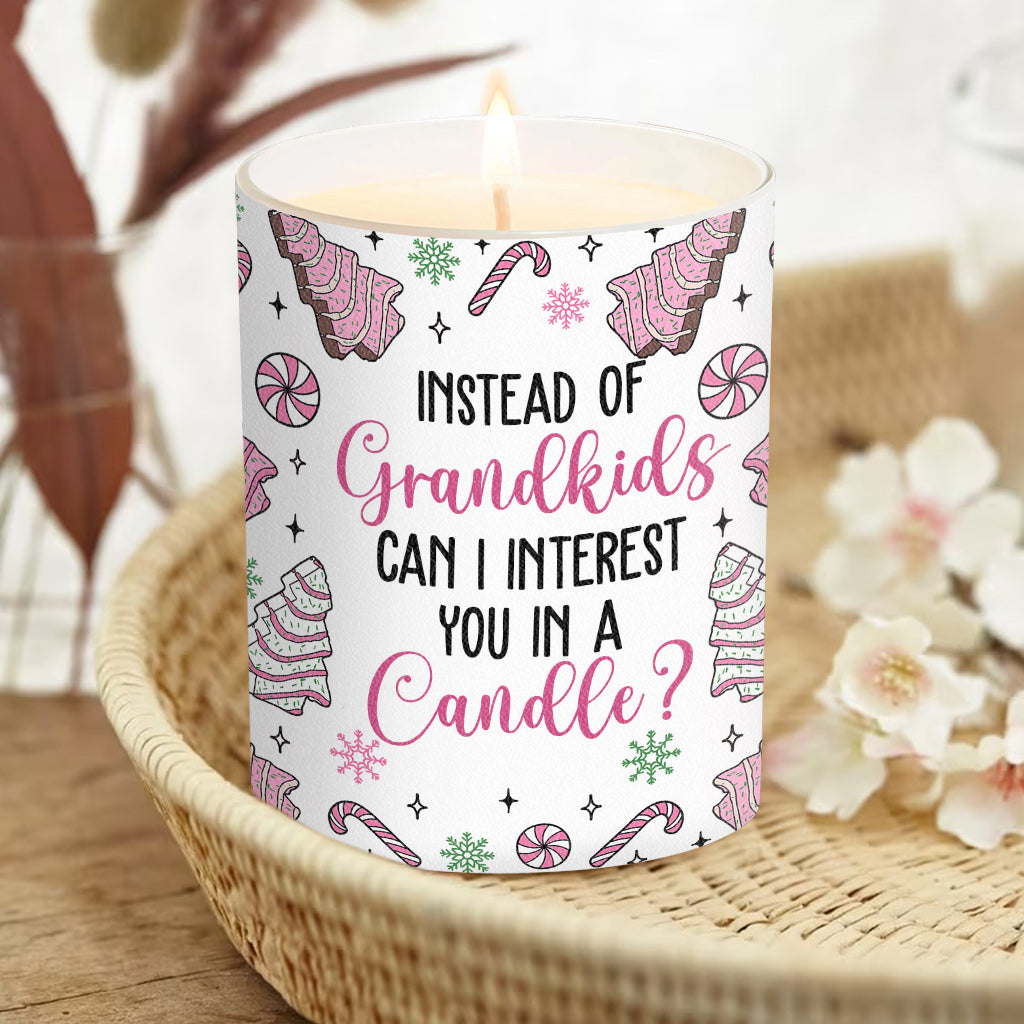 Instead Of Grandkids - Gift for mom - Personalized Candle With Wooden Lid