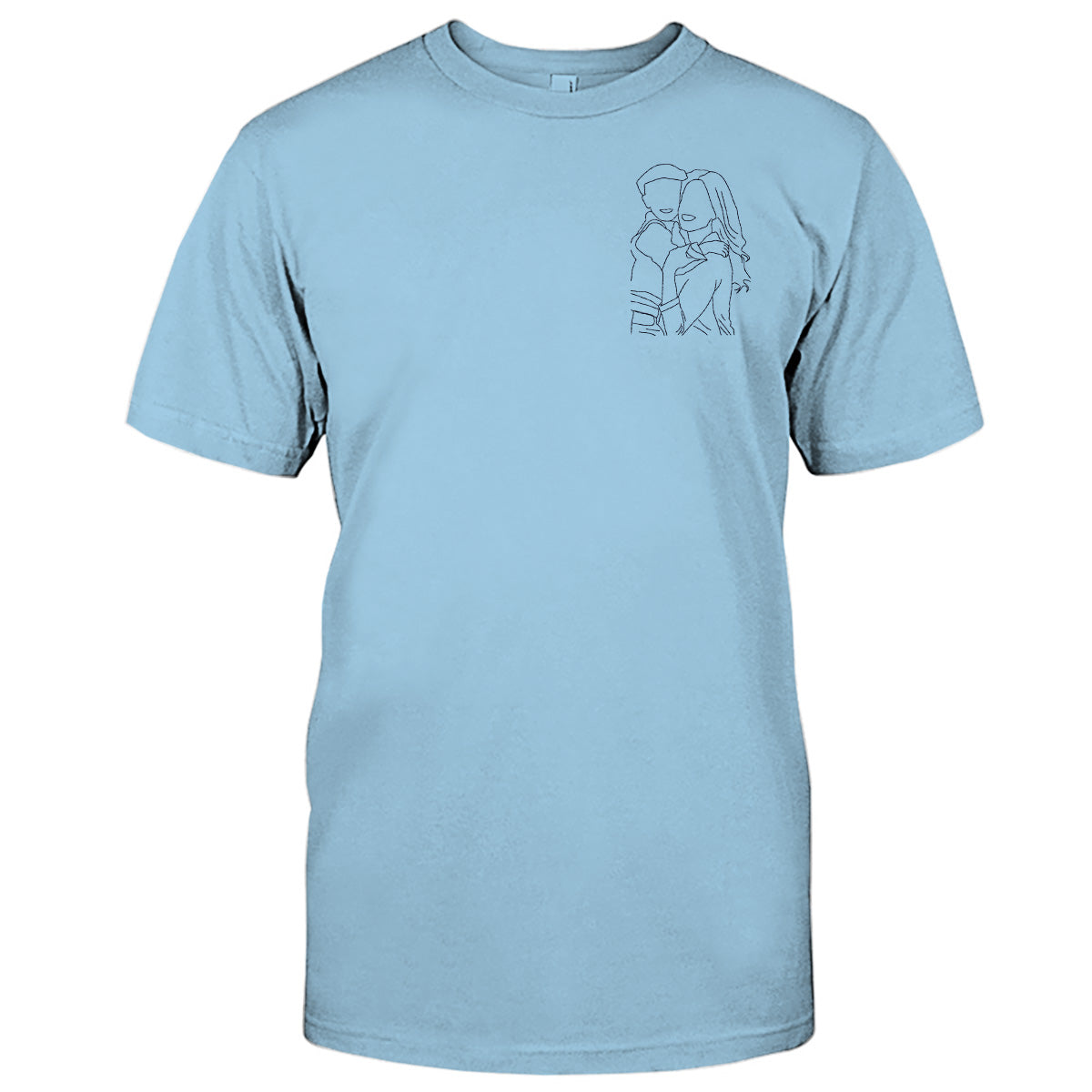 Individuelle Linienzeichnung – Personalisiertes, besticktes T-Shirt für Stiefmütter