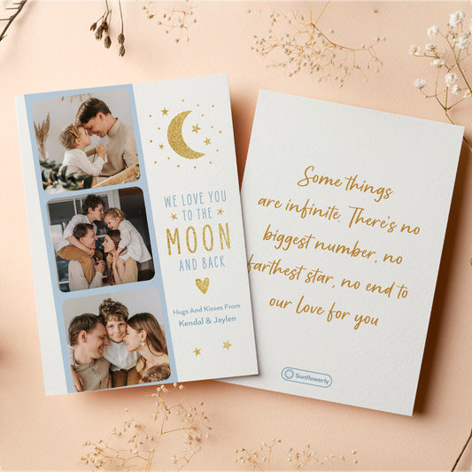 We Love You To The Moon And Back - Personalized Greeting Card