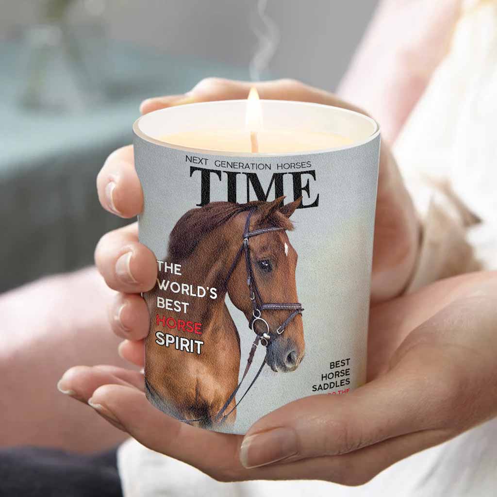 Magazine Covers - Personalized Horse Candle With Wooden Lid