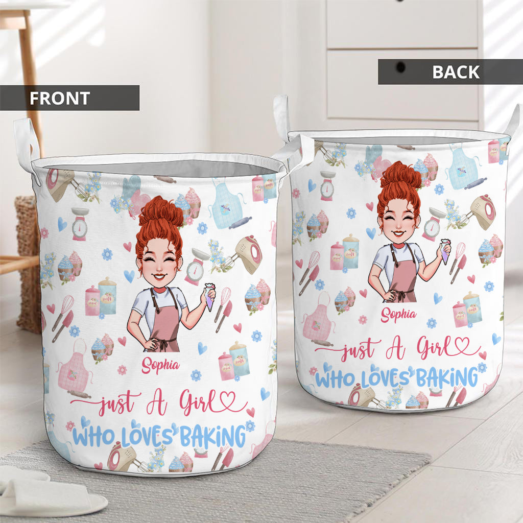 Just A Girl Who Loves Baking - Personalized Baking Storage Basket