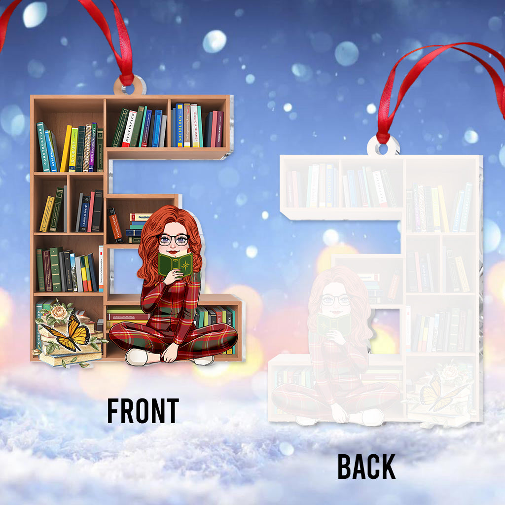 Bookshelf Ornament With Alphabet & Numbers - Personalized Book Ornament