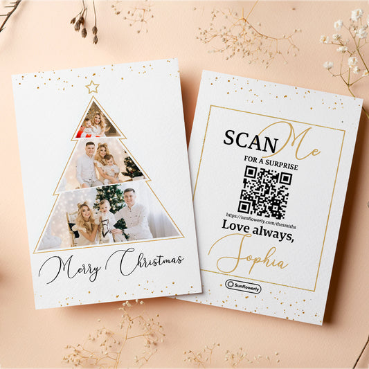 Christmas Tree Photo Upload - Personalized QR Greeting Card