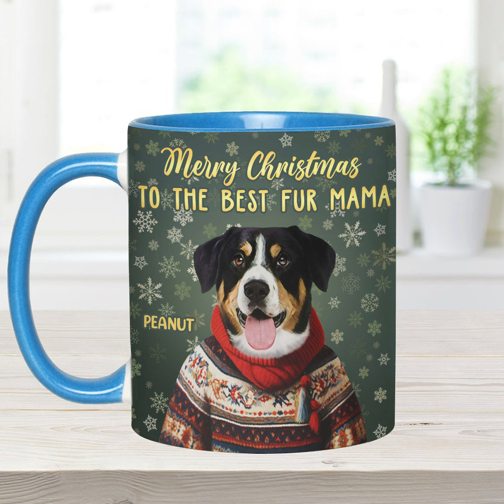 Personalized Christmas Pet Portrait - Gift for dog lovers, dog lover, cat lover - Personalized Accent Mug