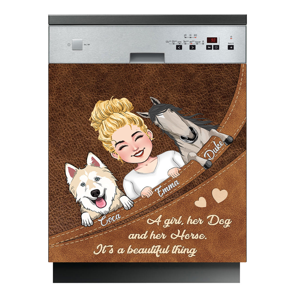 What A Beautiful Thing - Horse gift for dog lover, cat lover - Personalized Dishwasher Cover