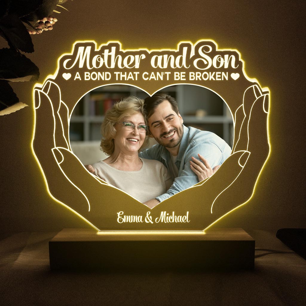 The Love Between Mother And Children - Gift for mom, daughter, son - Personalized Shaped Plaque Light Base