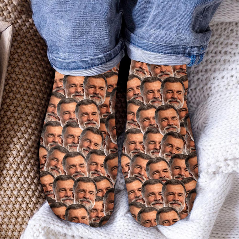 Individuell bedruckte Socken mit Onkel-Motiv
