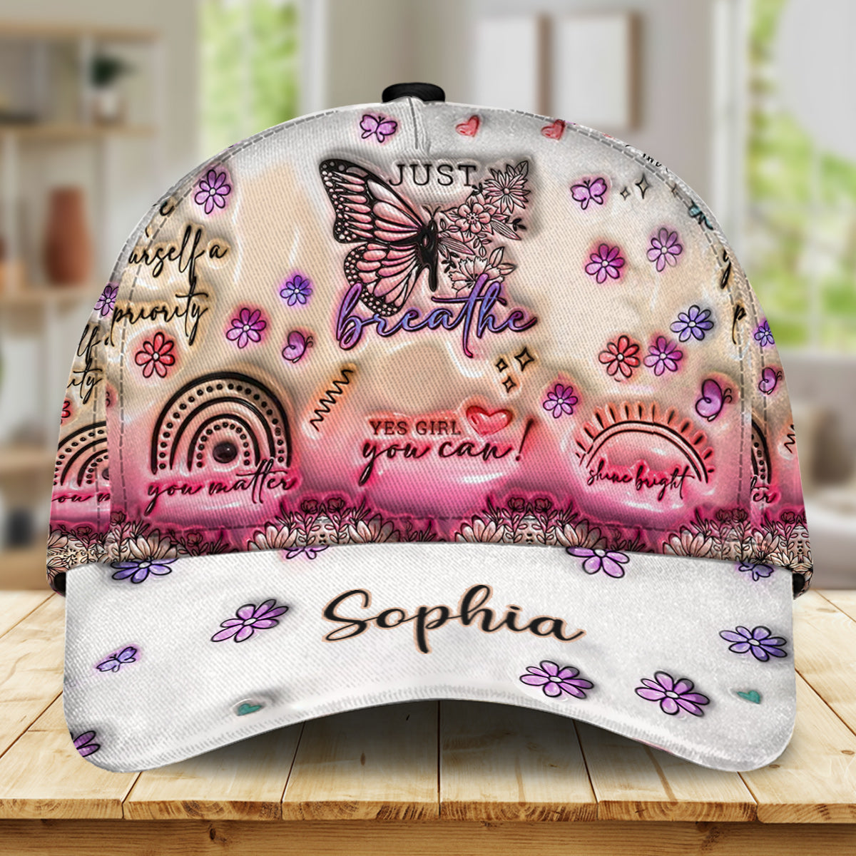 Positive Affirmations Butterfly - Personalized Butterfly Classic Cap