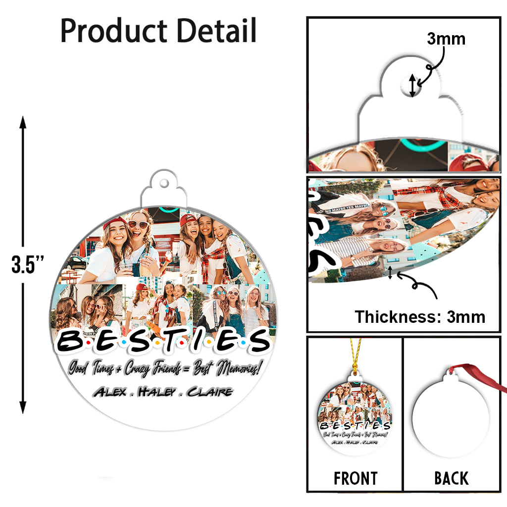 Bestie Photos - Personalized Bestie Ornament