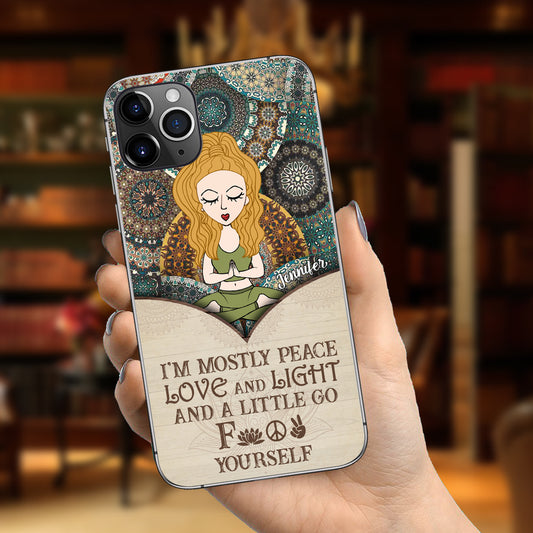 I'm Mostly Peace - Personalized Yoga Phone Case