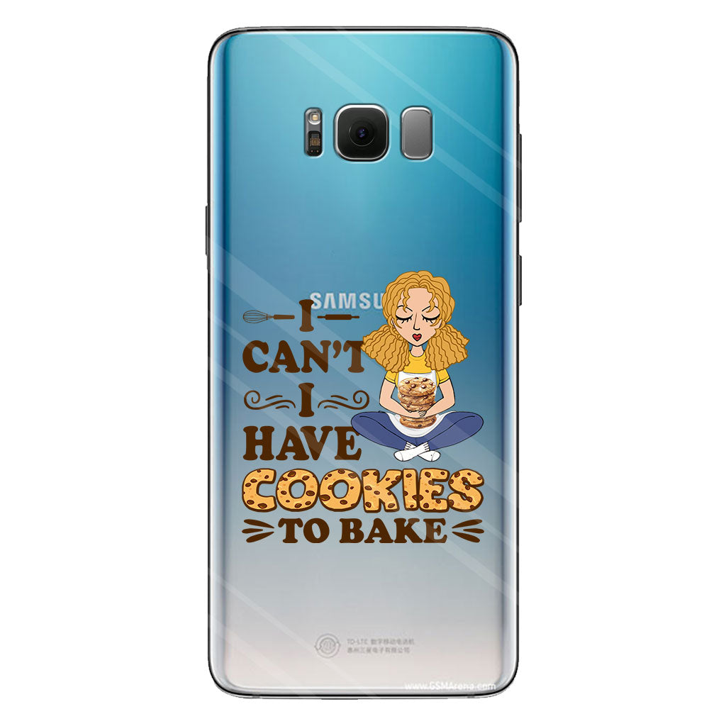 I Can't I Have Cookies To Bake - Personalized Baking Clear Phone Case