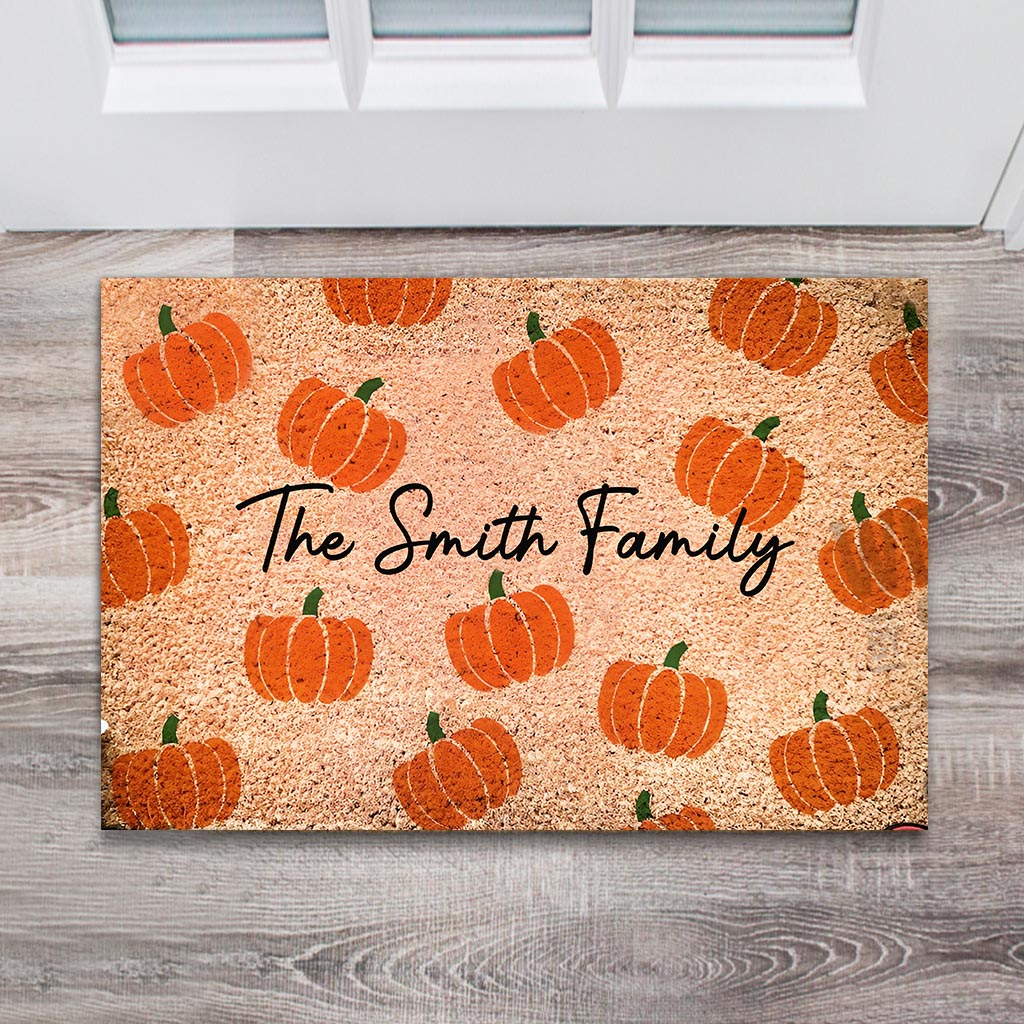 Pumpkin Pattern - Personalized Halloween Doormat