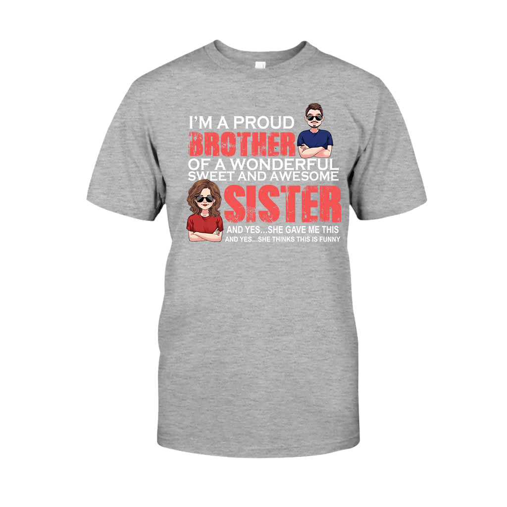 Je suis un frère fier - T-shirt et sweat à capuche personnalisés pour frères et sœurs