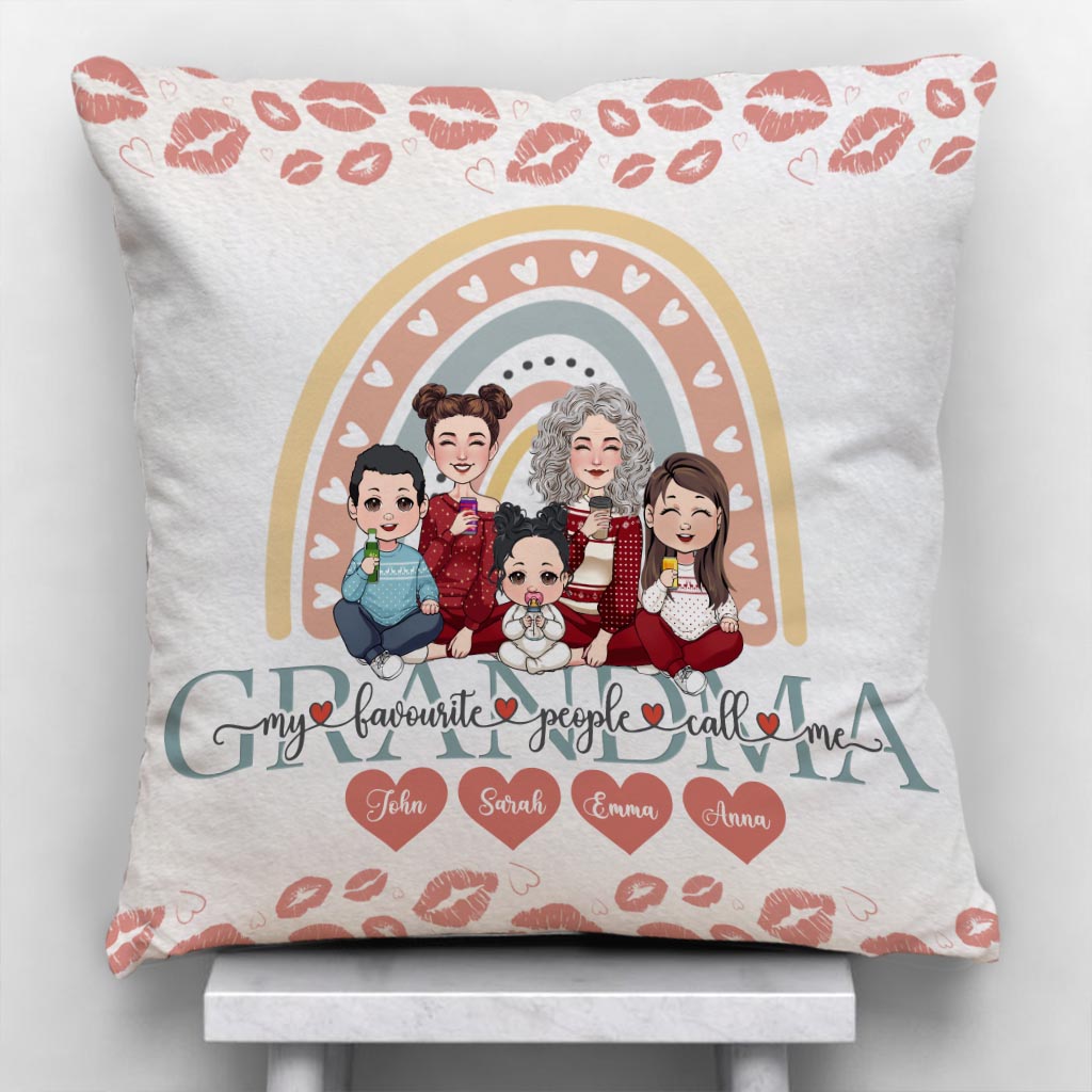 Mes personnes préférées m'appellent grand-mère - Coussin décoratif personnalisé « Grand-mère »