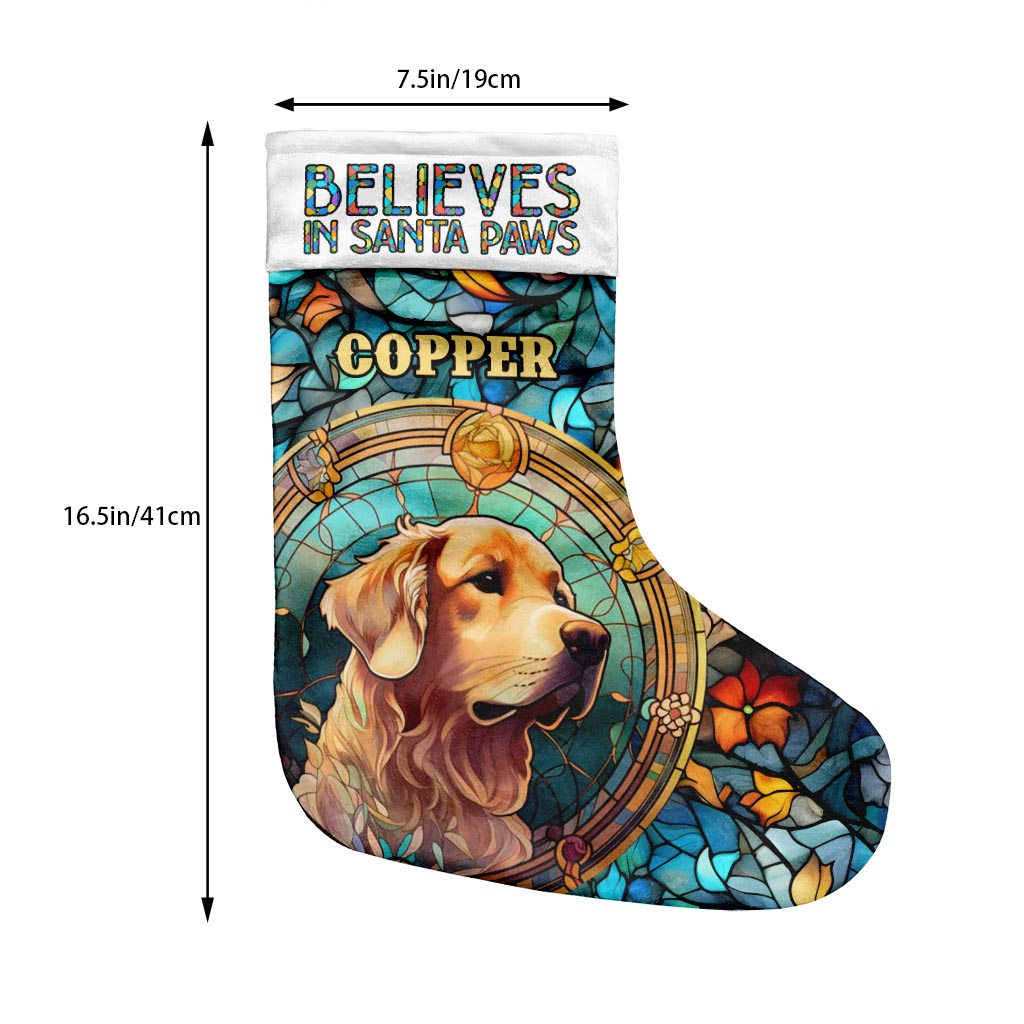 Believes In Santa Paws - Personalized Dog Christmas Stockings