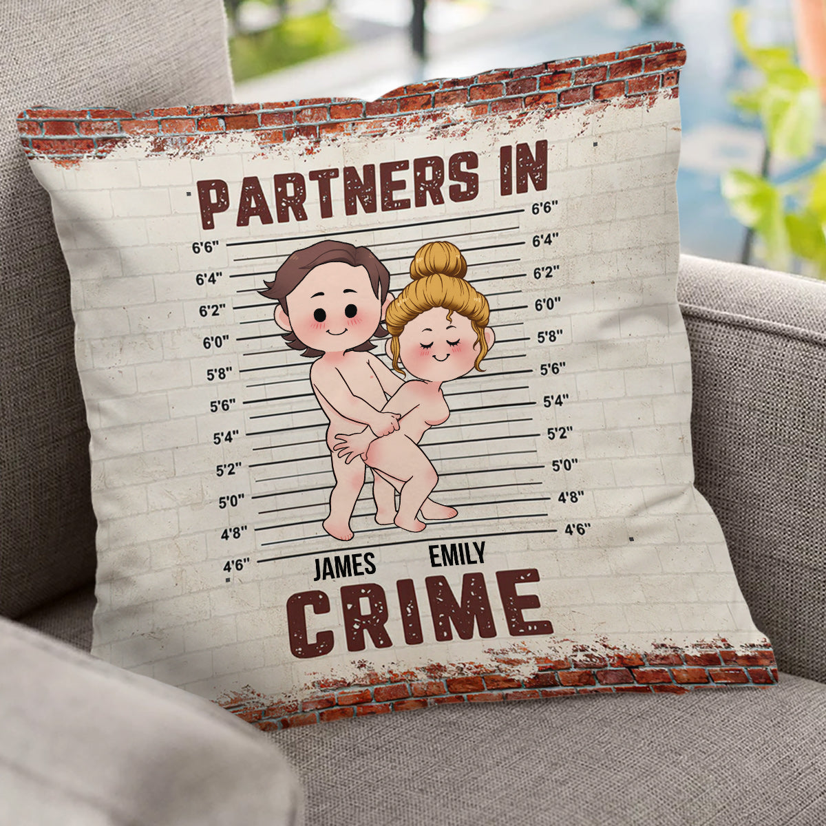 Partner In Crime - Personalized Couple Throw Pillow