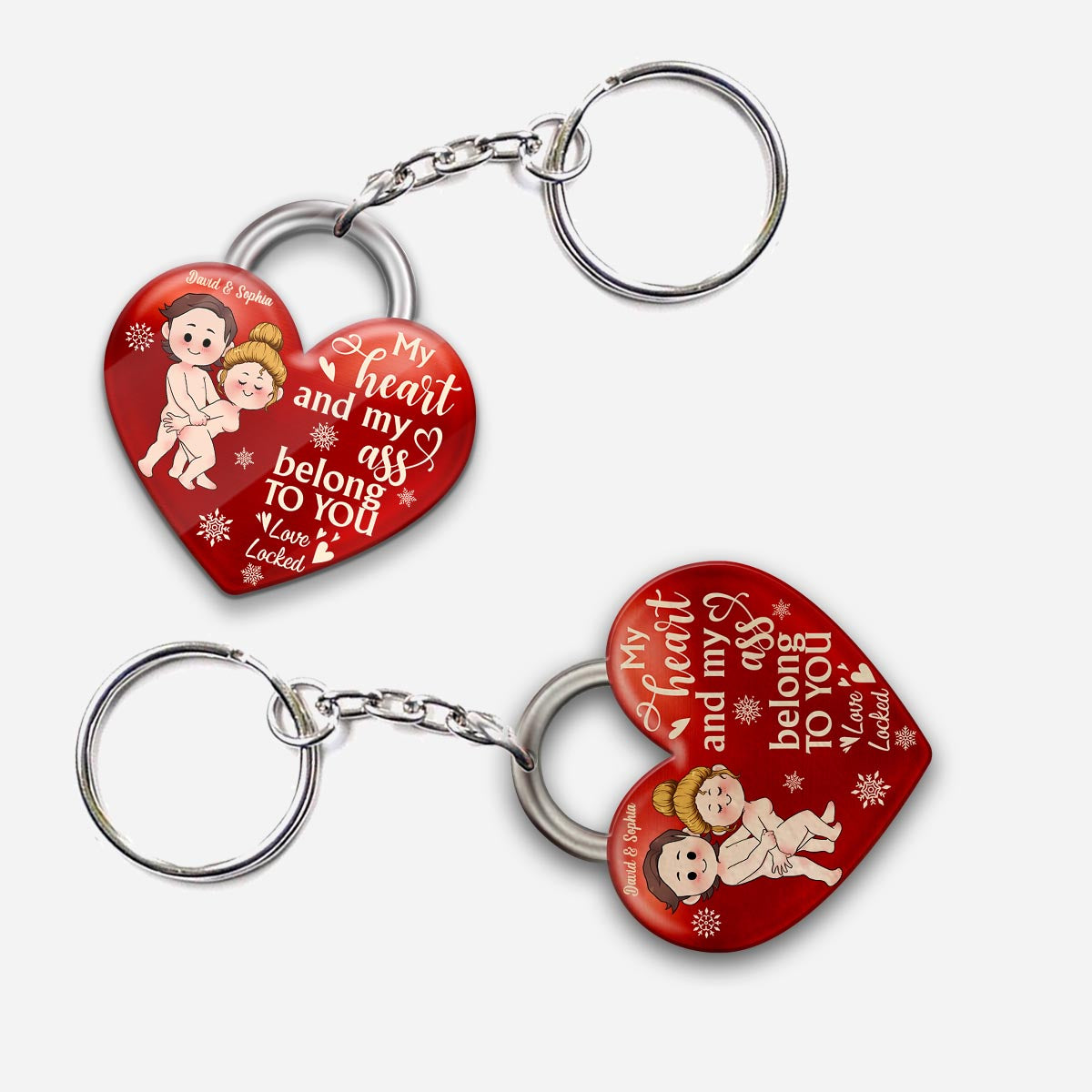 My Heart Belongs To You - Personalized Couple Keychain