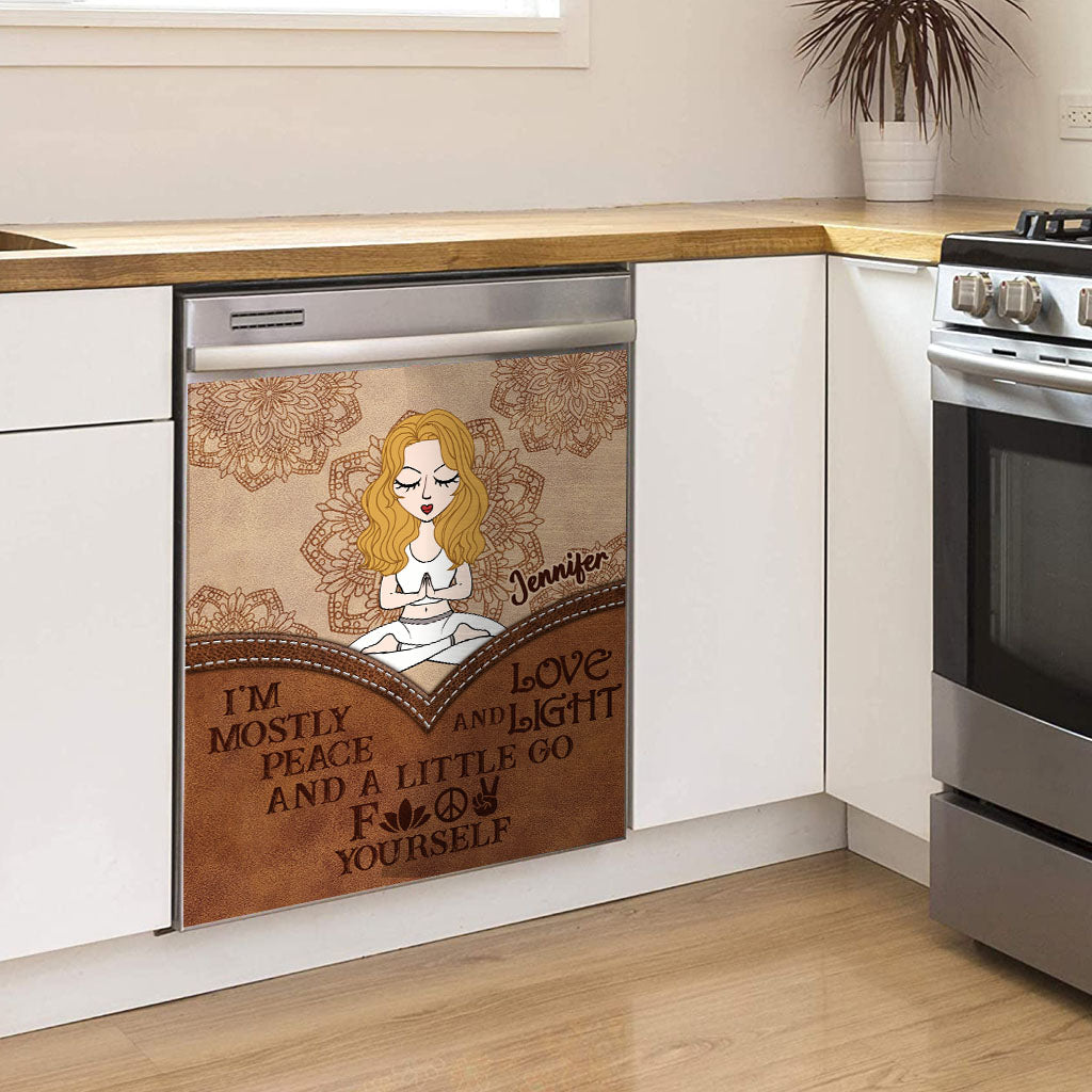 I'm Mostly Peace - Personalized Yoga Dishwasher Cover
