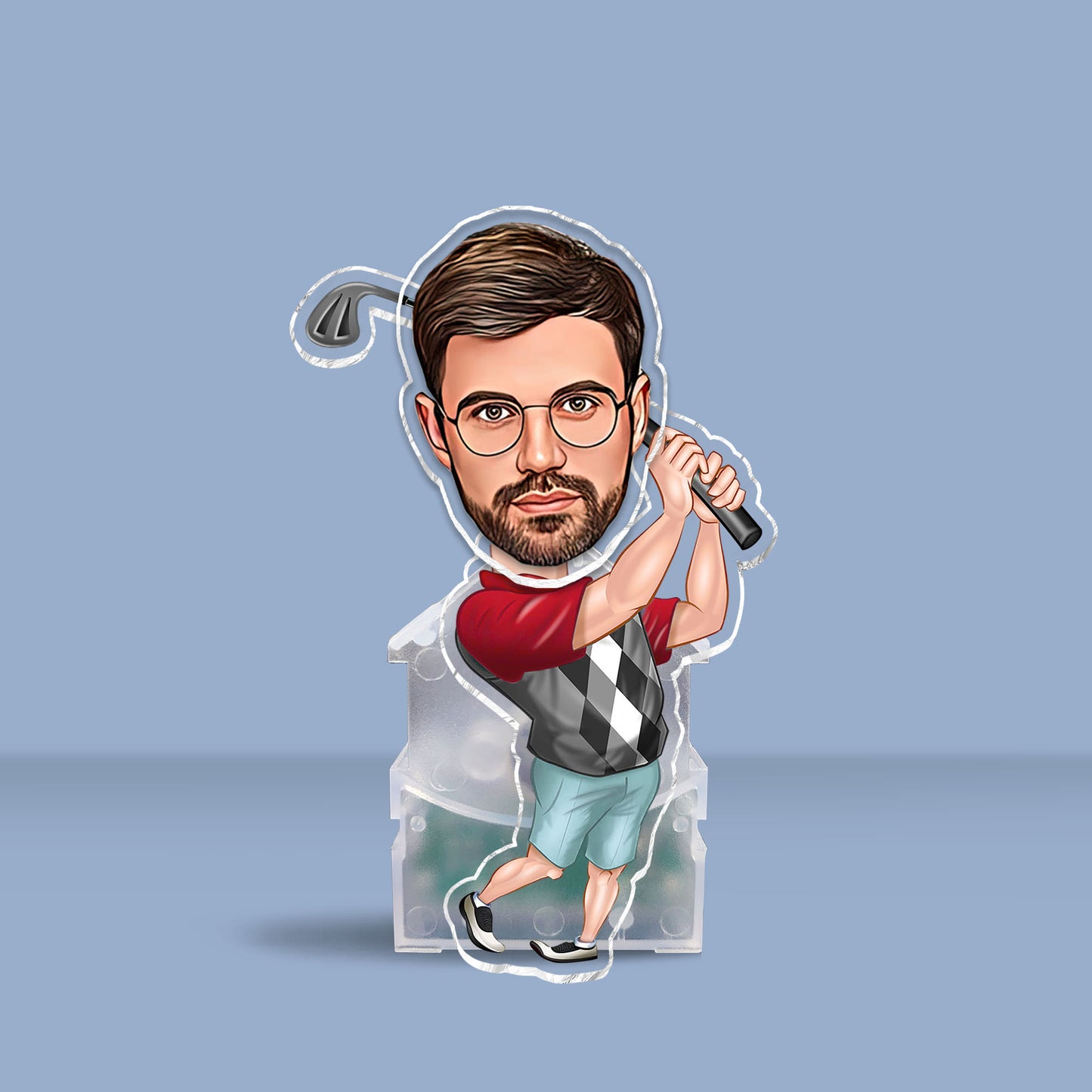 Lustige Fotofigur – Personalisierter Golf-Wackelkopf