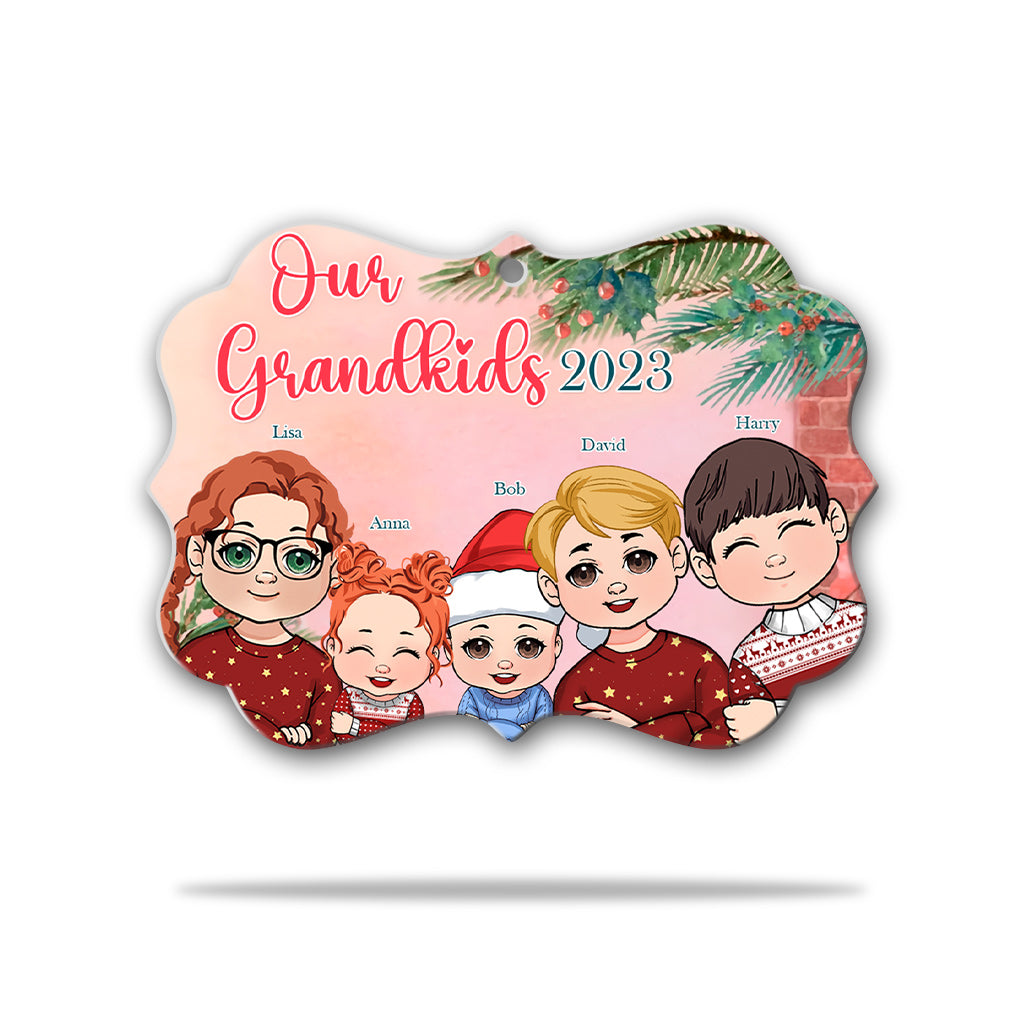 Mes petits-enfants 2023 - Ornement en aluminium personnalisé pour grand-mère