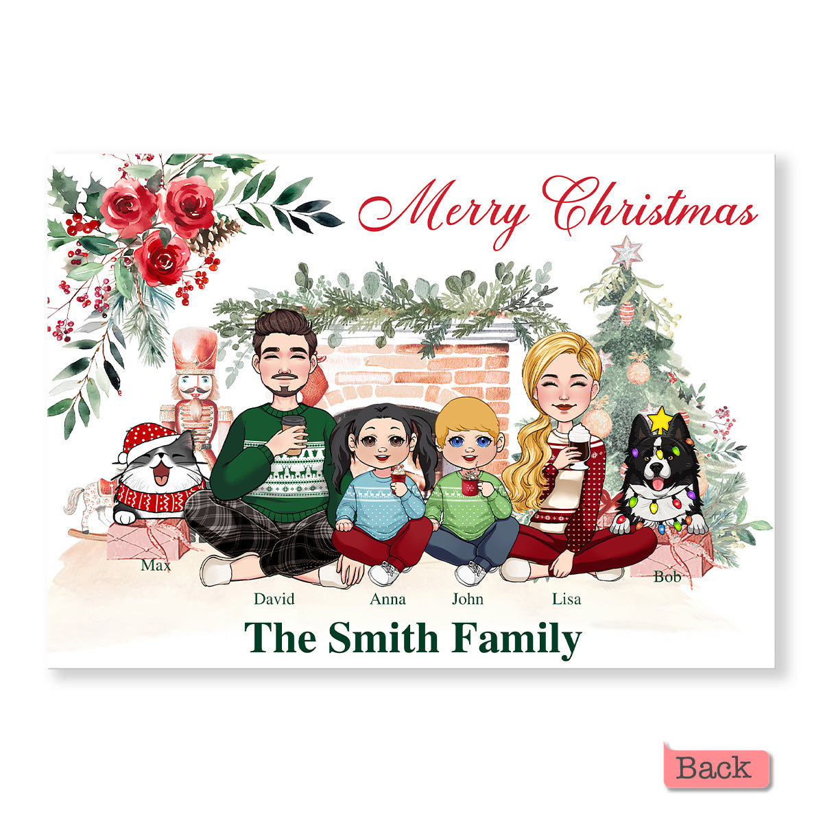 Merry Christmas - Personalized Family Greeting Card