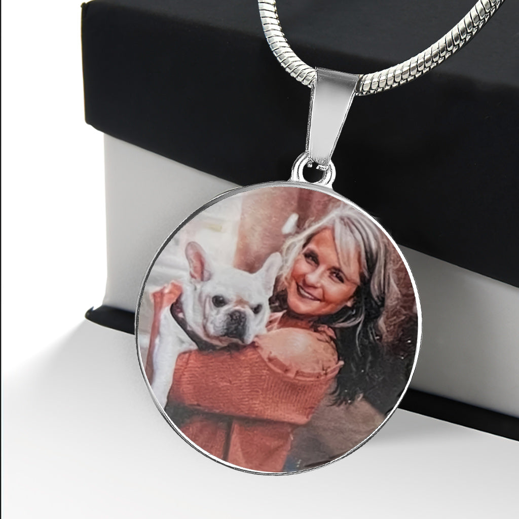 I Crossed The Rainbow Bridge - Gift for dog lovers, who lost cat, who lost dog - Personalized Round Pendant Necklace