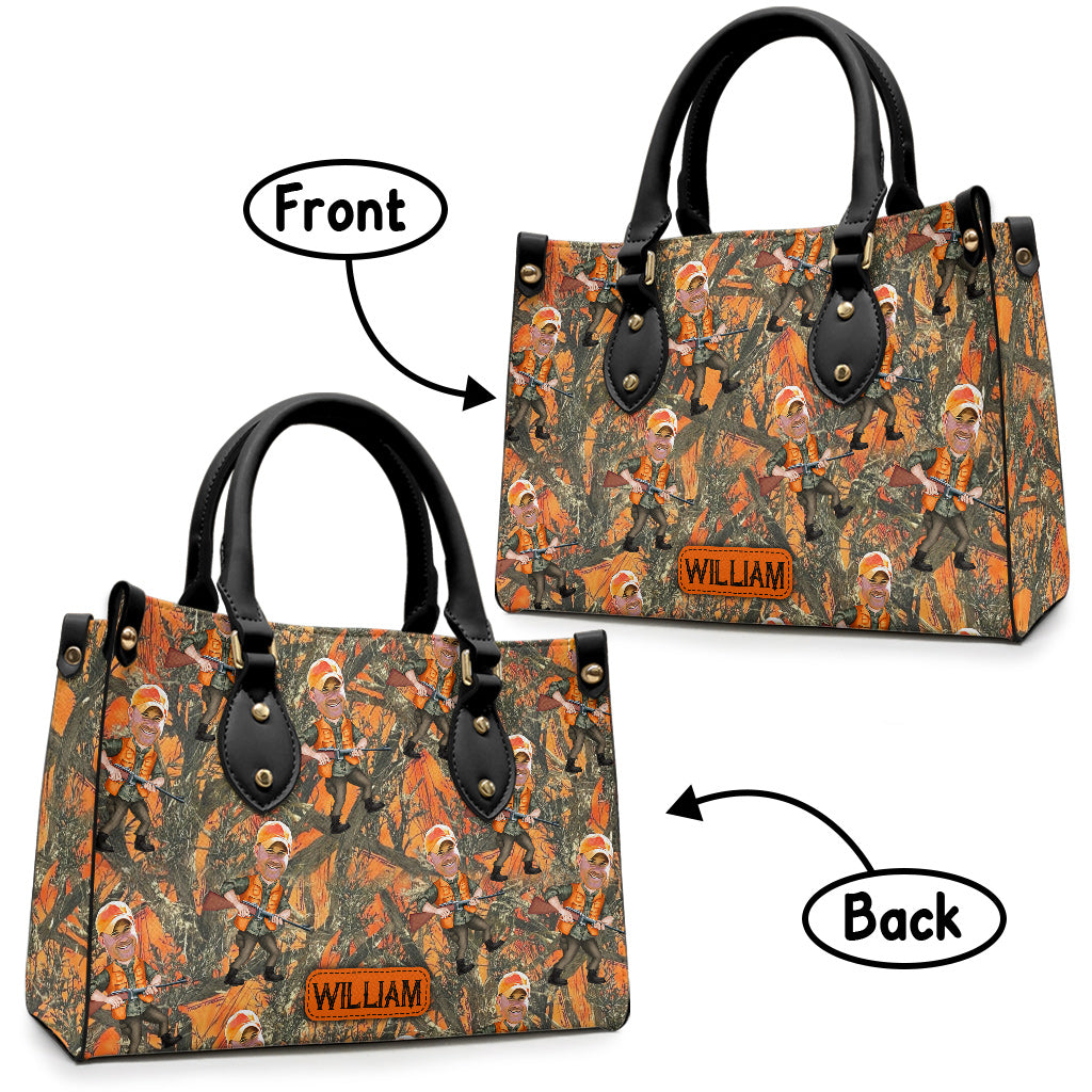 Photo Inserted Hunter - Personalized Hunting Leather Handbag