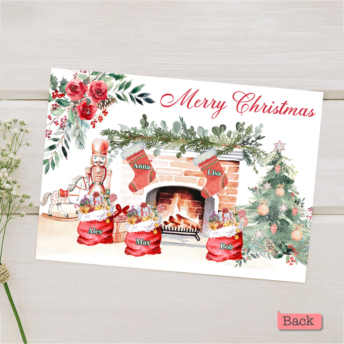 Merry Christmas - Personalized Family Greeting Card