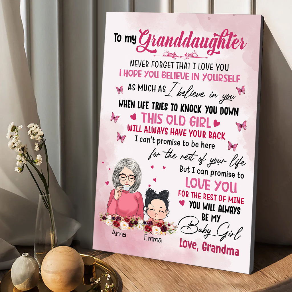 To My Granddaughter - Personalized Grandma Canvas And Poster