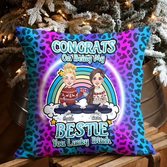 Congrats On Being My Beties - Gift for friend - Personalized Throw Pillow