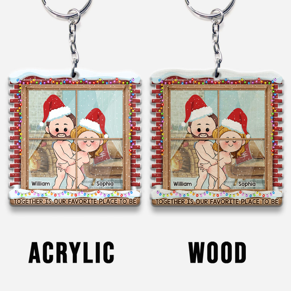 Together Is Our Favorite Place - Personalized Couple Keychain